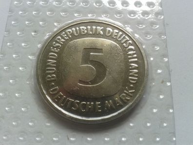 5 Mark 2000 F Deutschland Kursmünze aus KMS in beschnittener Noppenfolie