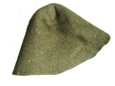 Hutstumpen Stumpen Filz Wolle oliv mit Stichel bunt 120 gr Ü 50cm Rd 82cm Nr 22-1