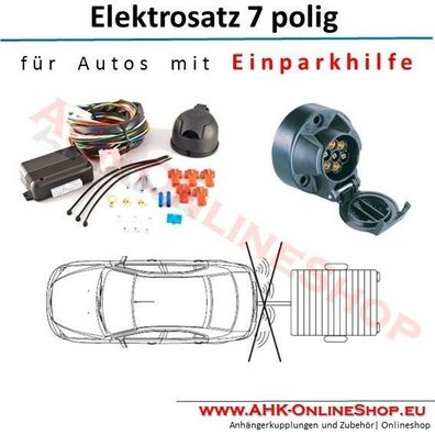 ES7 Elektrosatz universal Anhängerkupplung Einparkhilfe Abschaltung 7 polig AHK