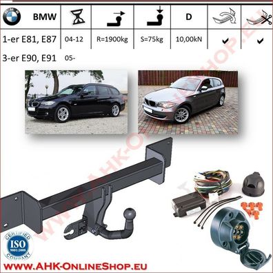 AHK ES7 BMW 1er E81 E82 E87 Bj.2004-2011 Anhängevorrichtung Anhängerkupplung NEU