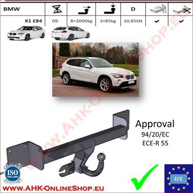 AHK BMW X1 E84 2009- Anhängevorrichtung Anhängerkupplung Anhängerzugvorrichtung
