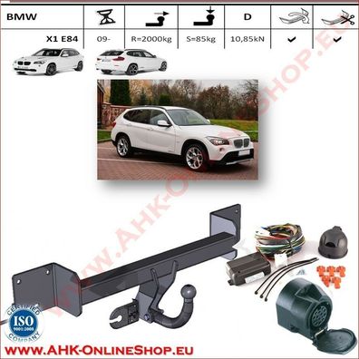 AHK + Elektorsatz ES13 BMW X1 E84 2009- Anhängevorrichtung Anhängerkupplung AHZV
