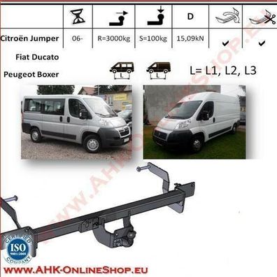 AHK Citroen Jumper L1 / L2 / L3 ab 2006- Anhängevorrichtung Anhängerkupplung NEU