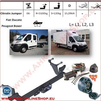 AHK ES7 Citroen Jumper L1/ L2/ L3 ab 2006- Anhängevorrichtung Anhängerkupplung NEU