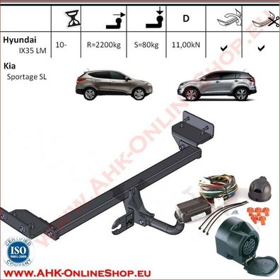 AHK ES13 Hyundai ix35 / KIA Sportage SL 10- Anhängevorrichtung Anhängerkupplung