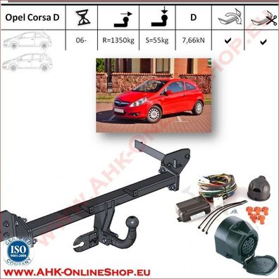 AHK ES13 Opel Corsa D 2006-2014 Schrägheck Anhängevorrichtung Anhängerkupplung