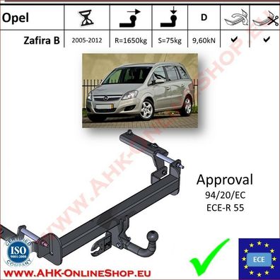 AHK Opel Zafira II B Bj.2005-2014 Anhängevorrichtung Anhängerkupplung AHZV NEU