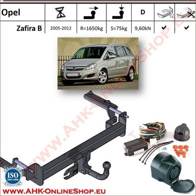 AHK ES13 Opel Zafira II B Bj.2005-2014 Anhängevorrichtung Anhängerkupplung AHZV