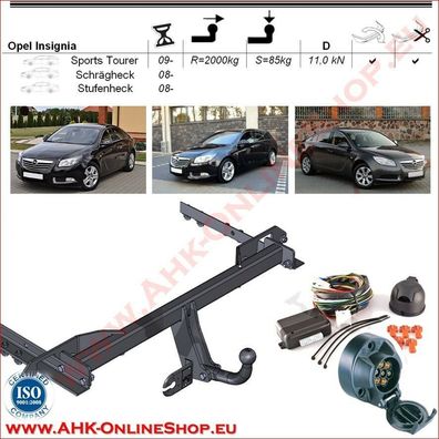 AHK + Elektorsatz ES7 Opel Insignia ab 2008- Anhängevorrichtung Anhängerkupplung