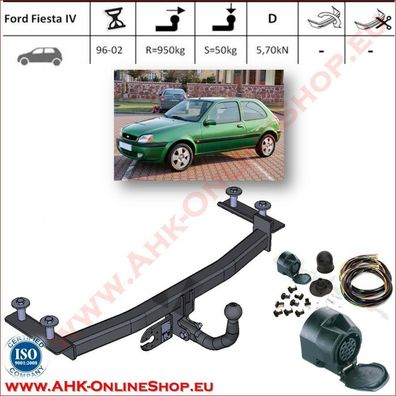 AHK ES13 Ford Fiesta Bj.1995-2002 Anhängevorrichtung Anhängerkupplung komplett