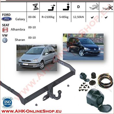 AHK ES13 Ford Galaxy Bj.2000-2006 Anhängevorrichtung Anhängerkupplung komplett
