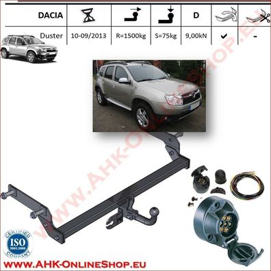 AHK ES7 Dacia Duster Bj. 2010-2013 Anhängevorrichtung Anhängerkupplung komplett