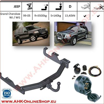 AHK ES7 Jeep Grand Cherokee II Bj.1999-2005 Anhängevorrichtung Anhängerkupplung