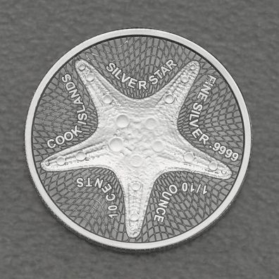 Cook Islands Seestern Silver Star 2021 1/10 oz 999 Silbermünze