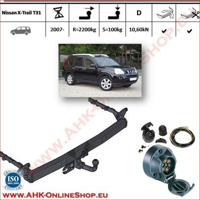 AHK ES7 Nissan X-Trail T31 Bj.2007-2014 Anhängevorrichtung Anhängerkupplung NEU