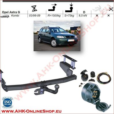 AHK ES7 Opel Astra II G Bj.1998-2004 Kombi Anhängevorrichtung Anhängerkupplung