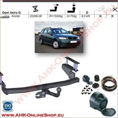 AHK ES13 Opel Astra II G Bj.1998-2004 Kombi Anhängevorrichtung Anhängerkupplung