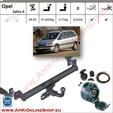 AHK ES7 Opel Zafira A Bj.1999-2005 Anhängevorrichtung Anhängerkupplung komplett