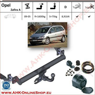 AHK ES13 Opel Zafira A Bj.1999-2005 Anhängevorrichtung Anhängerkupplung komplett