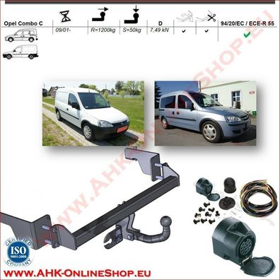 AHK ES13 Opel Combo C Bj.2001-2009 Anhängevorrichtung Anhängerkupplung komplett
