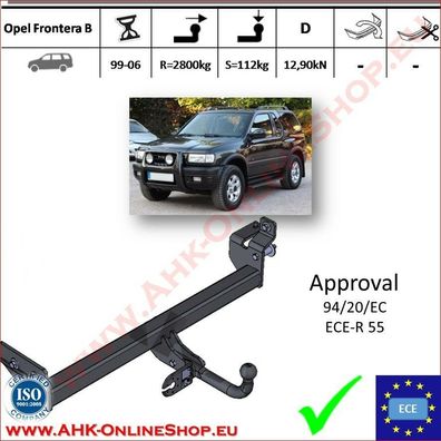 AHK Opel Frontera B ab 1998 Anhängevorrichtung Anhängerkupplung komplett AHZV