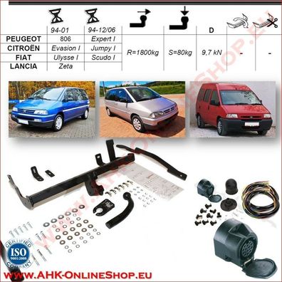 AHK ES13 Fiat Scudo I / Ulysse Bj.1994-06 Anhängevorrichtung Anhängerkupplung
