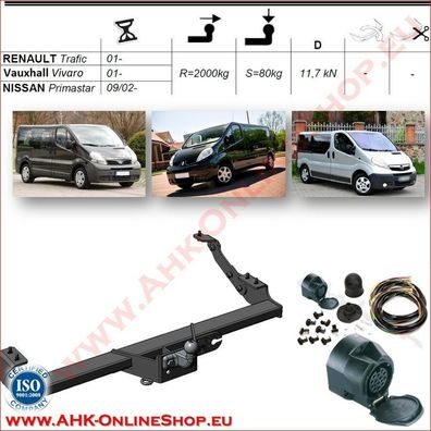 AHK ES13 Nissan Primastar Bj.2001-2014 Anhängevorrichtung Anhängerkupplung AHZV