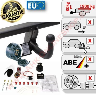 AHK + E-Satz 7 polig BMW 3er E90 Bj. 03.2007-2011 Anhängerkupplung AHZV Neu