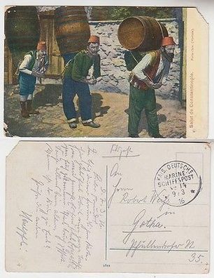 65957 Ak mit Feldpoststempel Türkei MSP Nr.14 SMS General 1916