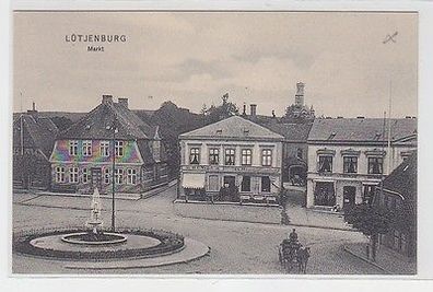 66453 Ak Lütjenburg Markt mit Hamm´s Gasthof um 1910