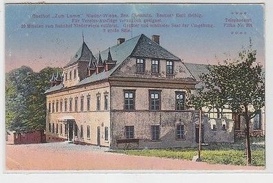 66333 Ak Niederwiesa bei Chemnitz Gasthof "Zum Lamm" 1923