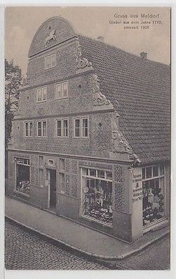 65355 Ak Gruß aus Meldorf Geschäft für Pelzwaren und Herrengarderobe 1909