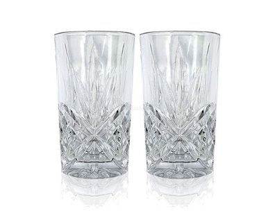 Mixcompany Longdrinkglas - 2er Longdrink Gläser Set - 2x Kristall Design Glas