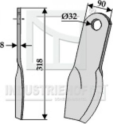 Schlegelmesser Mulchermesser 63-HOW-28 passend für Howard Mulcher