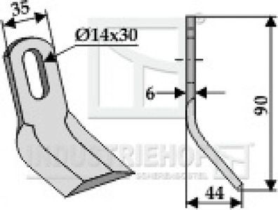 Y-Messer Mulchmesser 63-NOB-35 passend für Kuhn Mulcher