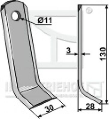 Y-Messer Mulchmesser 63-ZZZ-28 passend für Kverneland Maletti