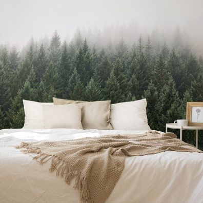 Muralo VLIES Fototapeten XXL Wald im Nebel Bäume Natur 1344