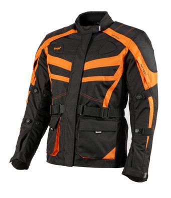 Bangla Damen Motorrad Textil Jacke Cordura Schwarz orange Motorradjacke S - XXXL