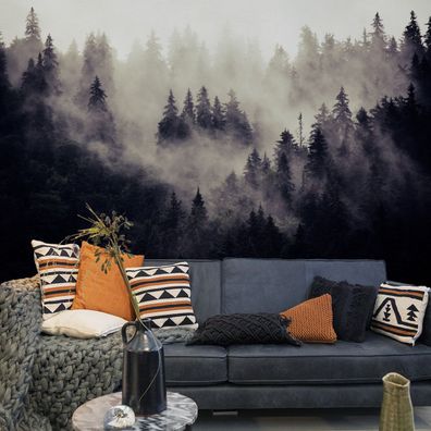 Muralo VLIES Fototapeten XXL 3D Effekt Wald Bäume Nebel 1723