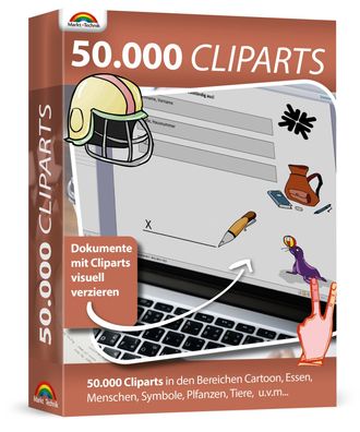 50.000 Cliparts - Cartoon - Essen - Symbole - Pflanzen - Tiere - PC Download