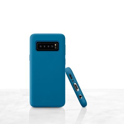 Cellularline Hülle für Samsung Galaxy S10 soft-touch Silikon Case Blau