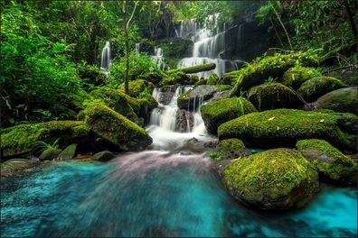 Muralo VLIES Fototapeten Tapeten Rollen XXL Wasserfall im Wald 664