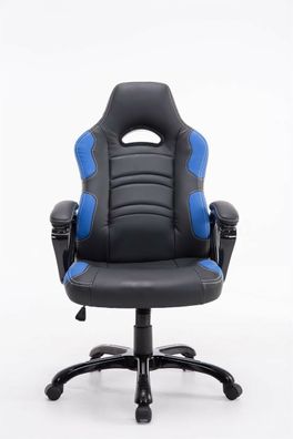 Racing Drehstuhl schwarz/ blau Schreibtischstuhl Computerstuhl Gamer Zocker NEU