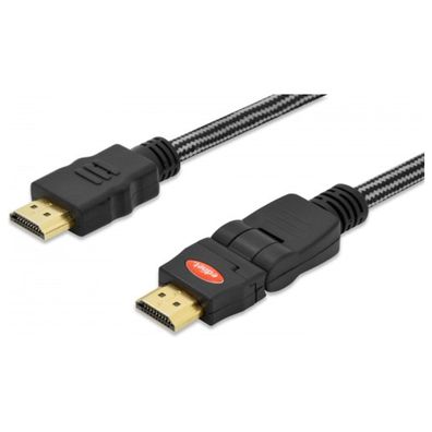 Ednet High-Speed HDMI-Kabel mit Ethernet HDMI Typ A Stecker 2m 360° schwenkbar