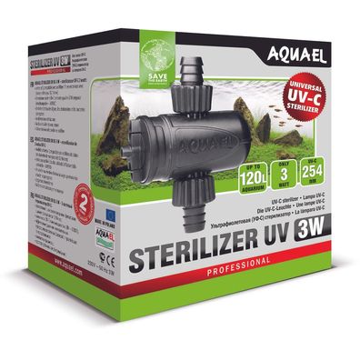 AQUAEL Sterilisator Sterilizer Aquarium Wasserklärer UV-C Lampe 3W