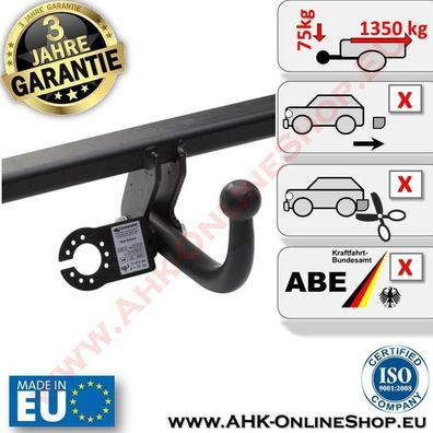 AHK Fiat Sedici ab 2006 Schrägheck Anhängerkupplung AHZV Neu