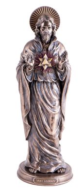 Saint Germain aus Kunstharz 26 cm aufgestiegener Meister Skulptur Deko Figur