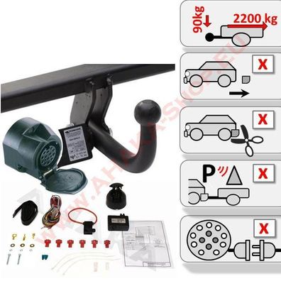 AHK BMW 5er E61 2004-2010 Anhängerkupplung mit ES13 EPH Einparkhilfe Abschaltung