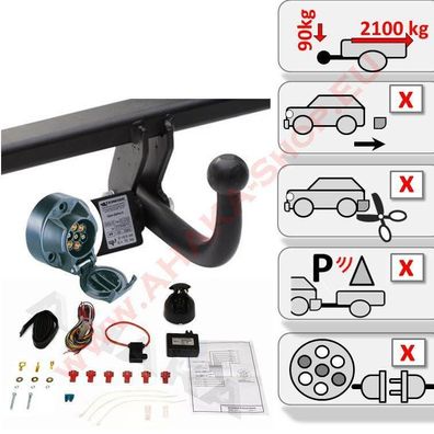 AHK Volvo V70 2007-2010 Anhängerkupplung mit ES7 EPH Einparkhilfe Abschaltung