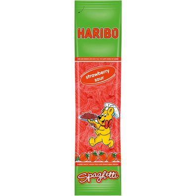 Haribo Spaghetti Erdbeere Saure Fruchtgummi Schnüre in der Tüte 200g